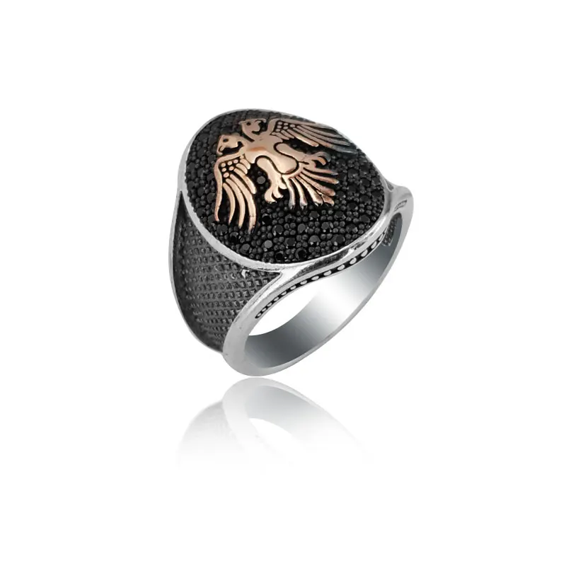 925 Silver Eagle Printed Islamıc Ring for Men