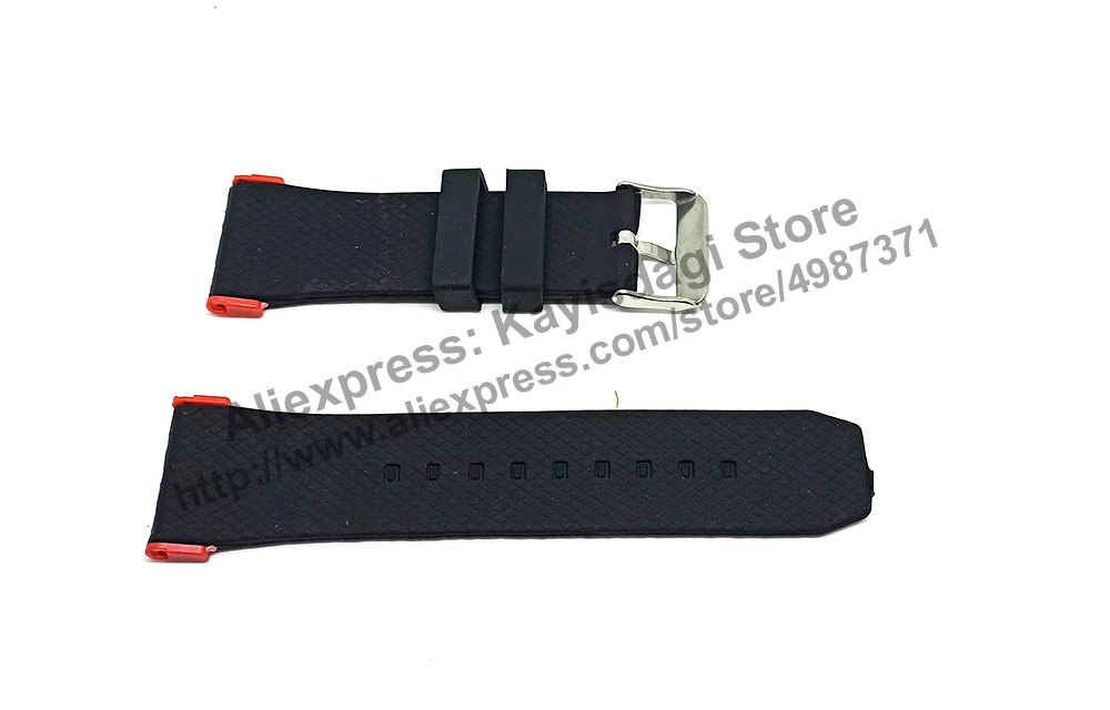 28mm Black Soft Silicone Watch Band / Strap Compatible for Puma Ultrasize PU102941003 PU103981006