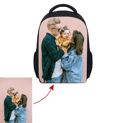 2022 nuova personalità della moda zaino immagine a colori personalizzata stampa fotografica borsa da scuola per studenti zaino con cerniera regalo per bambini