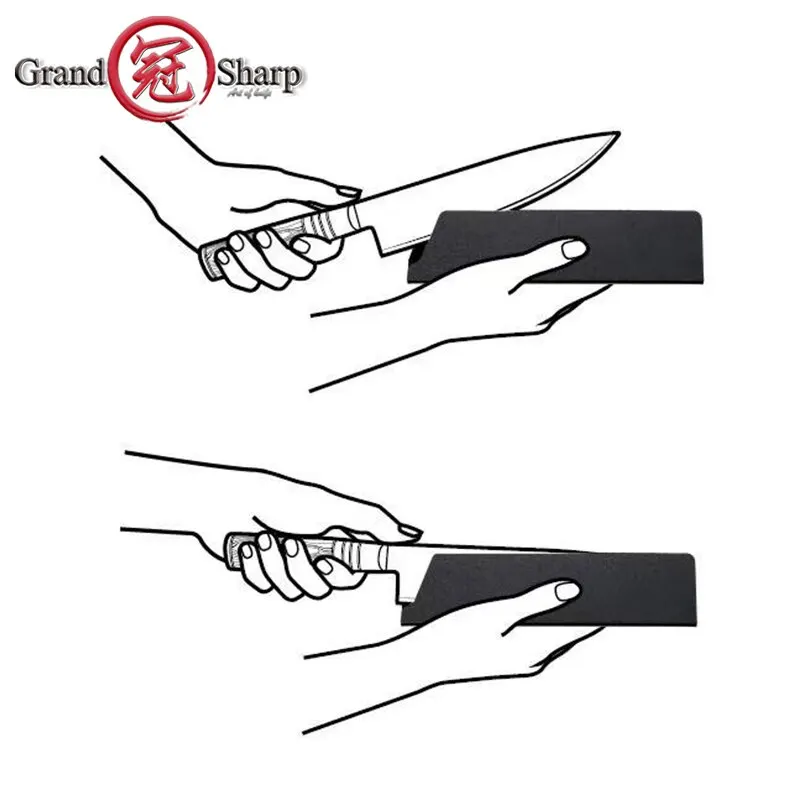 Grandsharp 8-Piece Knife Edge Guard Set Black Universal ABS Plastic Sheath Non-Toxic BPA-Free Felt Lining Chef Kitchen Tools