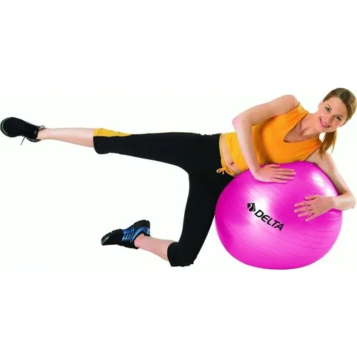 Delta 75 cm Fuchsia Deluxe Pilates Ball + 25 cm Bidirectional Pump