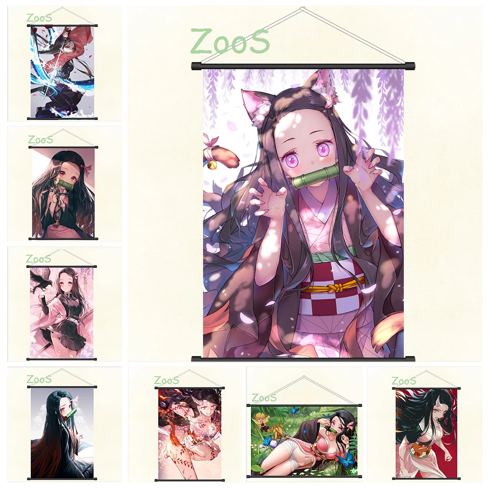 

Kamado Nezuko Demon Slayer Decoration Picture Mural Anime Scroll Hanging Painting Cartoon Comics Poster Canvas Wallpaper Prints