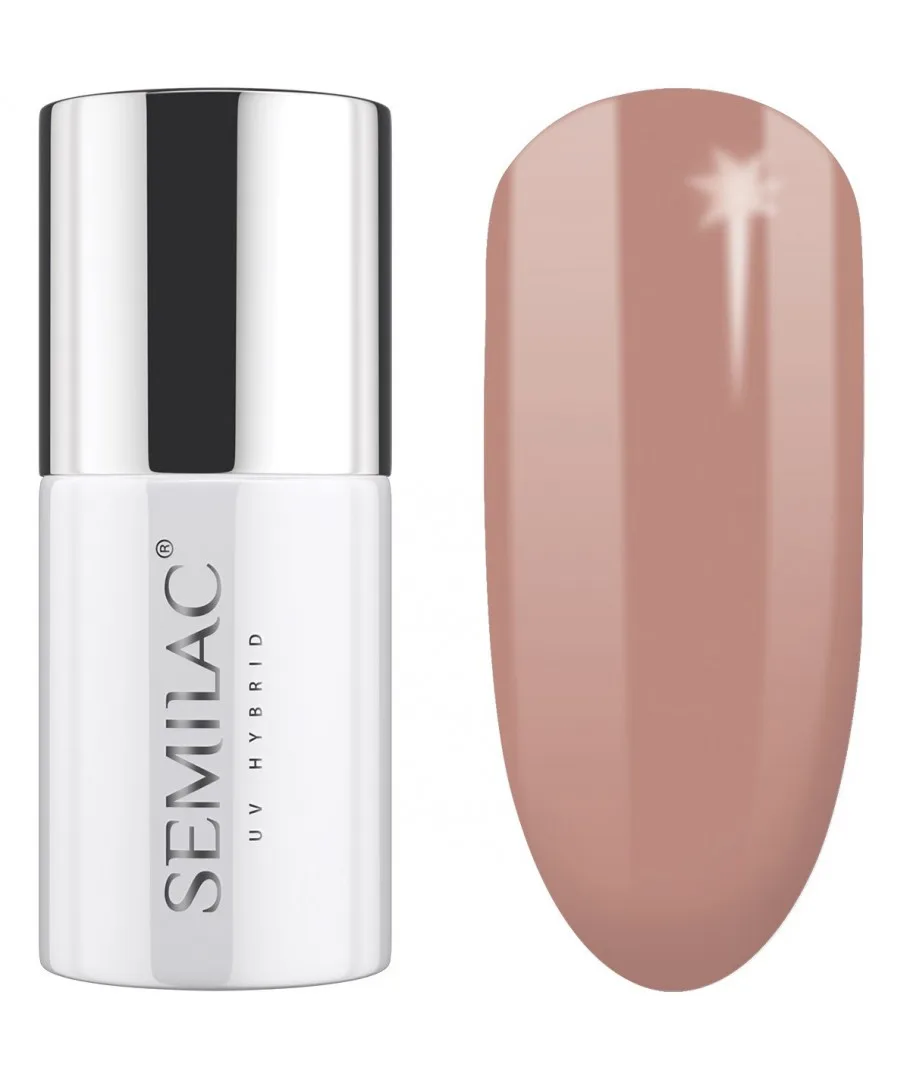 Semilac Pink Brown 203 semi-permanent cover, UV hybrid nail polish texture Gel