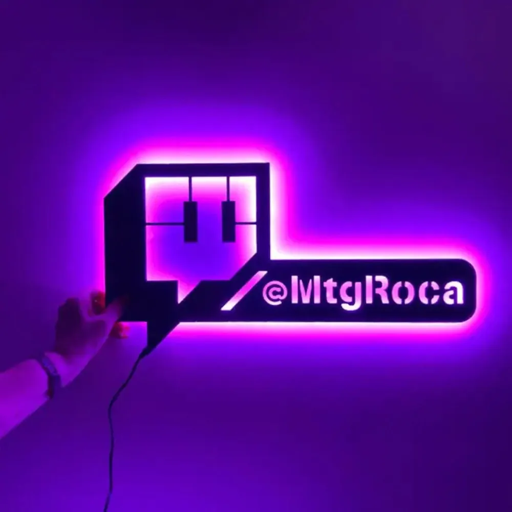 Personalize Username Twitch Led Neon Sign Wall Lamp Custom Gamer Tag for Gamer Room Decor Light Color/Mode/Brightness Adjustable