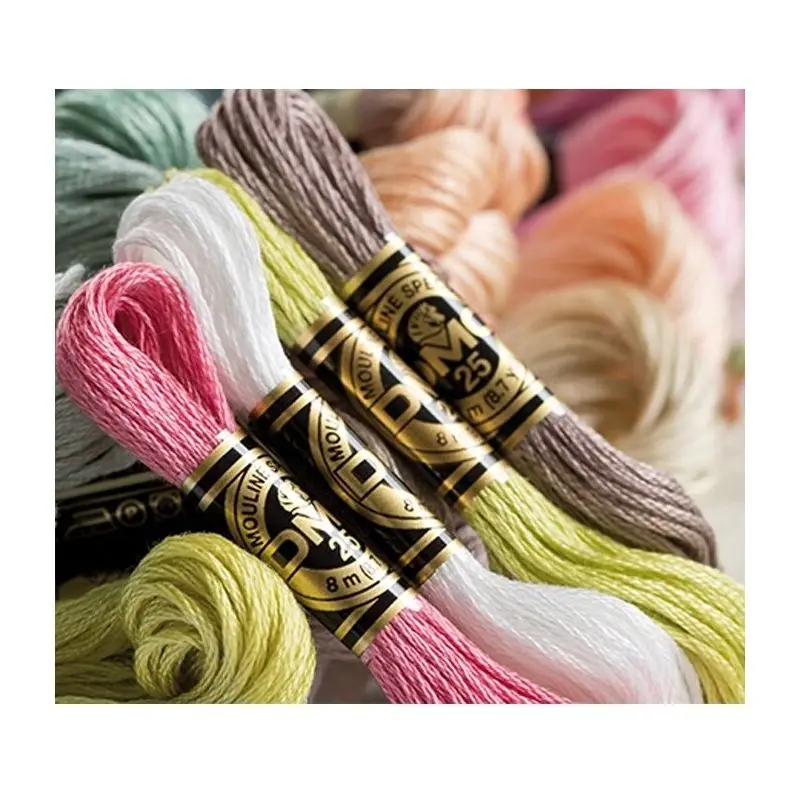 10 Pieces DMC Mouline Six Strand Embroidery Floss Thread Cotton Cross Stitch Yarn String Craft Sewing Colorful Knitting Skein