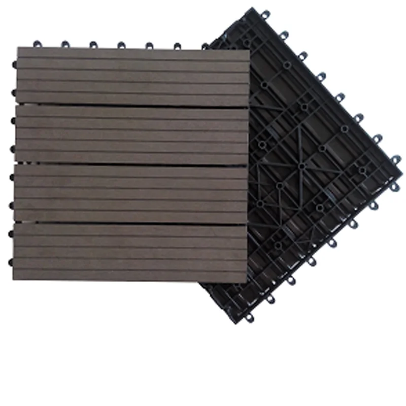 Wood Plastic Tiles WPC Waterproof Composite Decking Outdoor Wood Flooring 300mm x 300mm