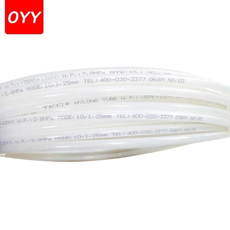 High Pressure Nylon Tube Diameter 4 6 8 9 10 12mm Pneumatic Air Hoses Smooth Rigid Polyamide Oil Pipe Hose For Compressor