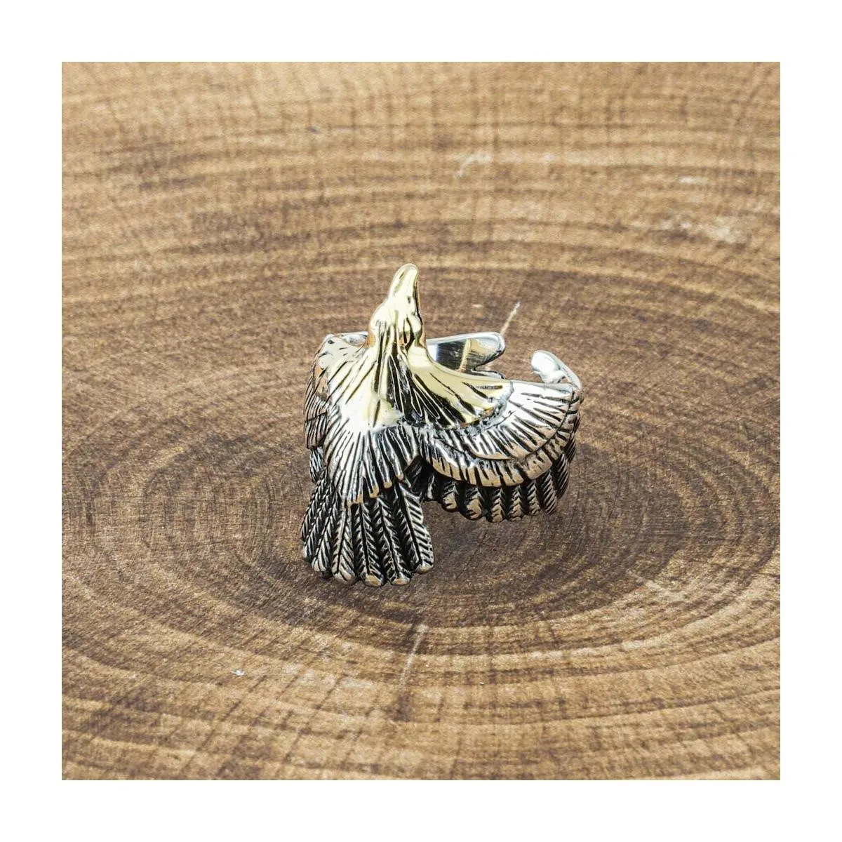 

925 Sterling Silver Eagle Thumb Ring Finger Design Without Stone Men's Ring Exclusive Chic Accessory for Men Special Ring