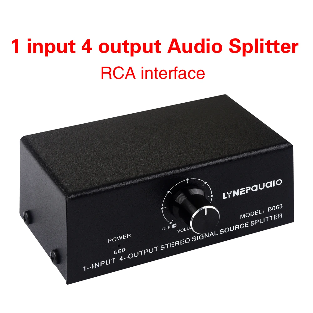 1 in 4 out audio frequency signal distribute device non consumption output RCA interface