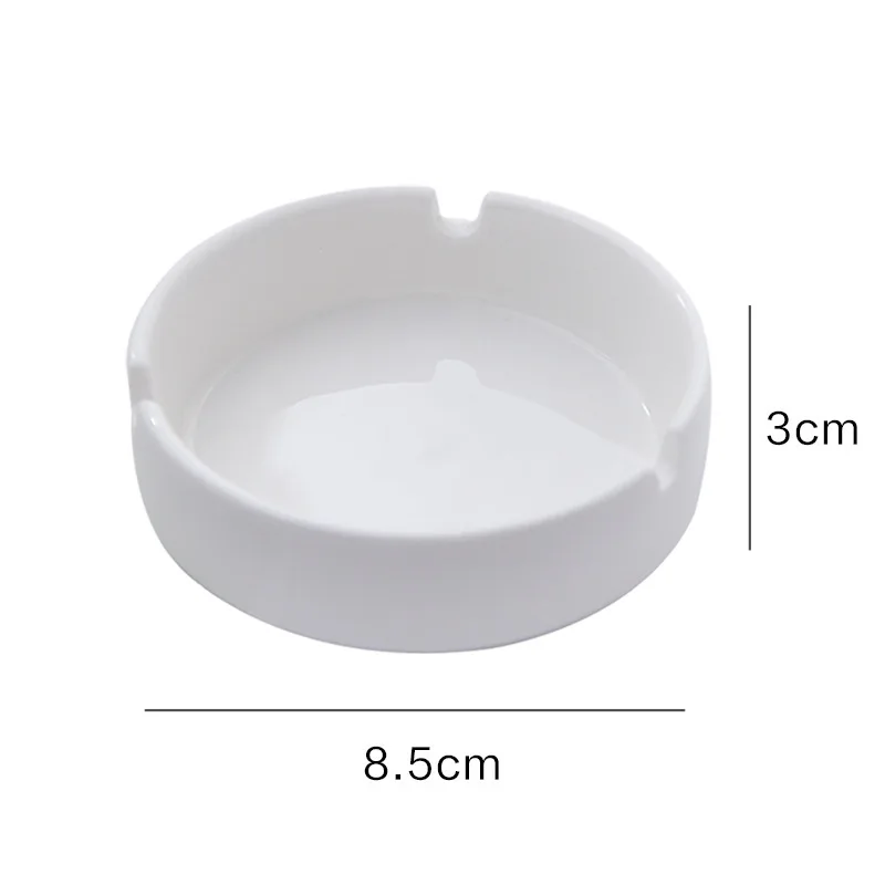 White Ceramic Ashtray for Cigarette Home Office Fashion Portable Round Ash Tray Holder Smoking Accessories Gift for Boyfriend