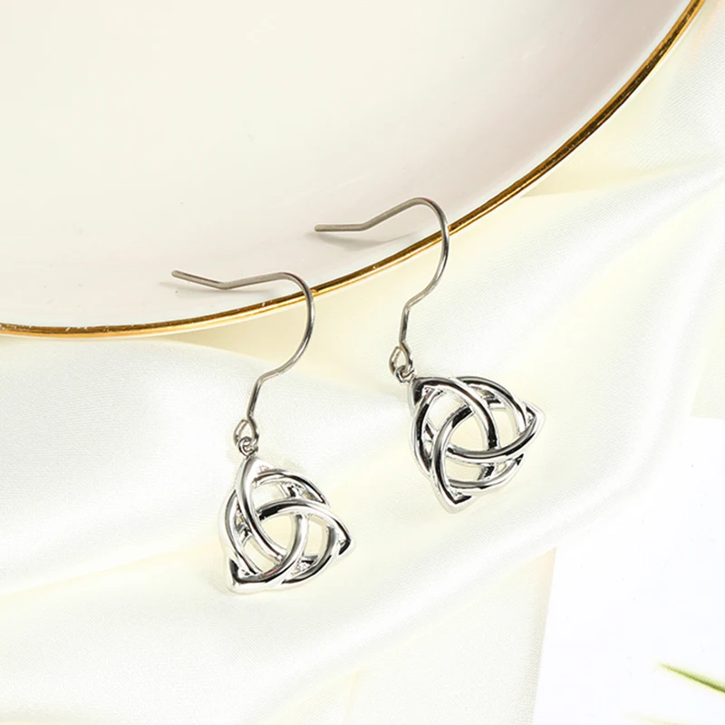 

Classic Drop Earrings For Women Girls Pure Titanium Celtic Good Luck Knot Retro Halloween Jewelry For Christmas Gift