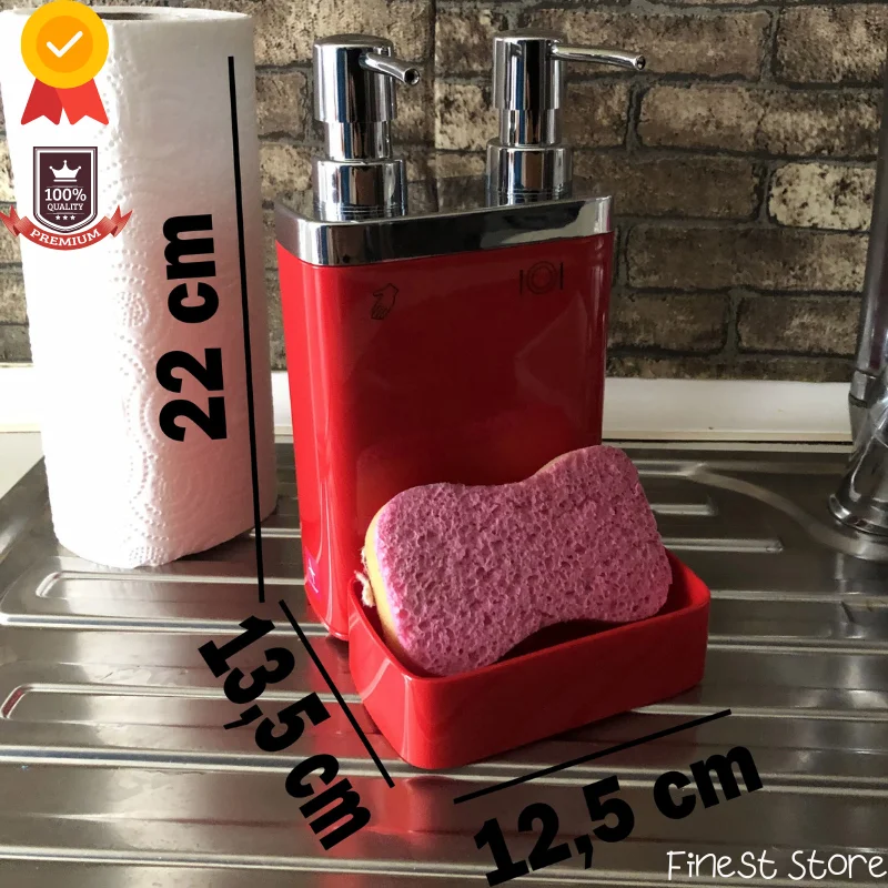 |750 ML| Double Liquid Soap Dispenser For Bathroom Equipment With For Kitchen Sponge Bathroom Accessories Kitchen Organizer