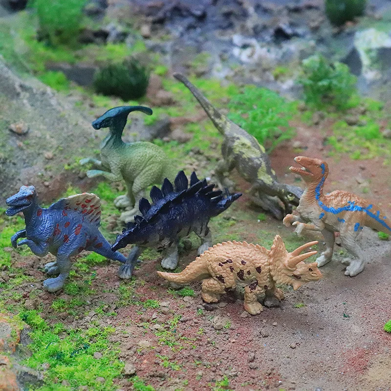 Oenux 12PCS Kleine Jurassic Dinosaurier Set Brinquedo T-Rex Velociraptor Spinosaurus Mosasaur Modell Action Figure Sammlung Kind Spielzeug – Detail 13