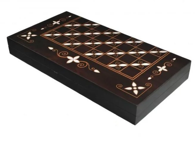 Orient Luxury High Quality Wooden Folding Large Backgammon Chess Set Checkers Draughts Turkish Maple Entertainment Board Game