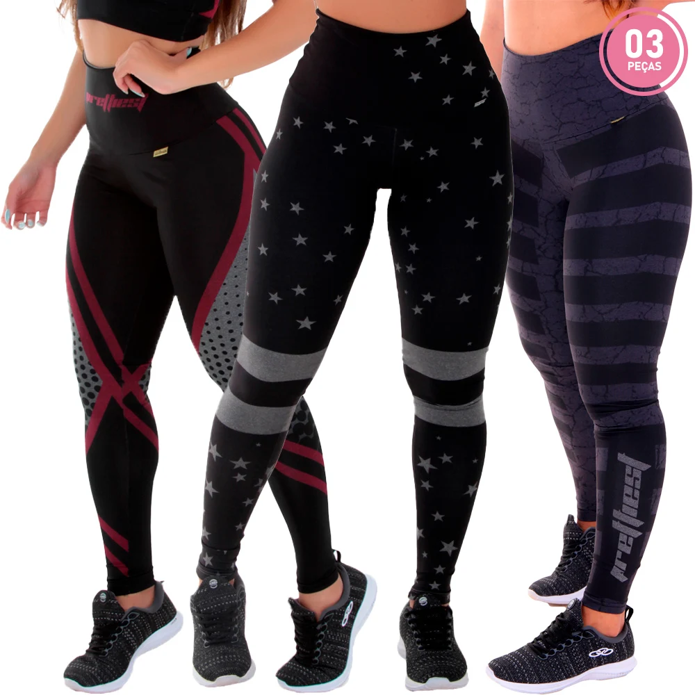 3 Leggings Sublimated Non-Transparent Leggings Kit