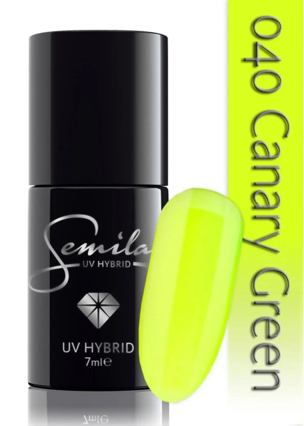 Semilac Canary Green 040 semi-permanent cover, hybrid nail polish uvtexture Gel