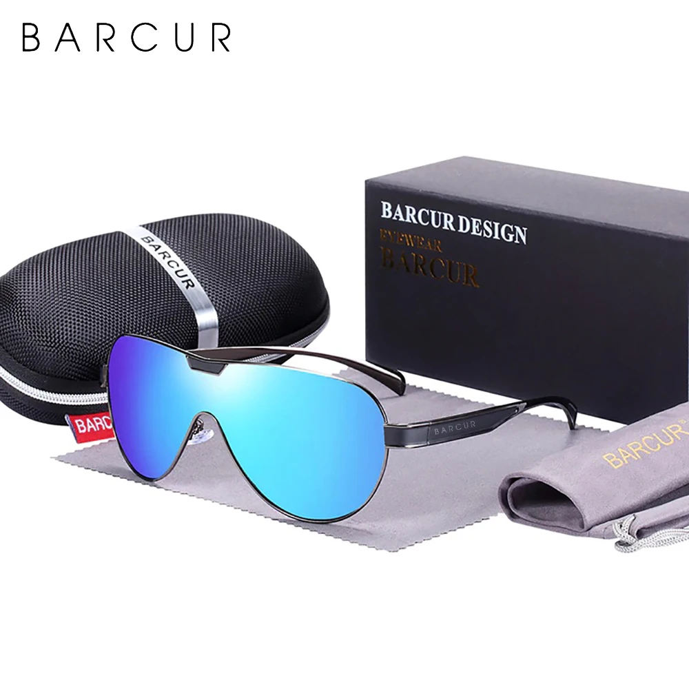 BARCUR Classic Men Polarized Sunglasses Pilot Man Eyewear Sun Glasse Vintage Eyeglasses Oculos De Sol