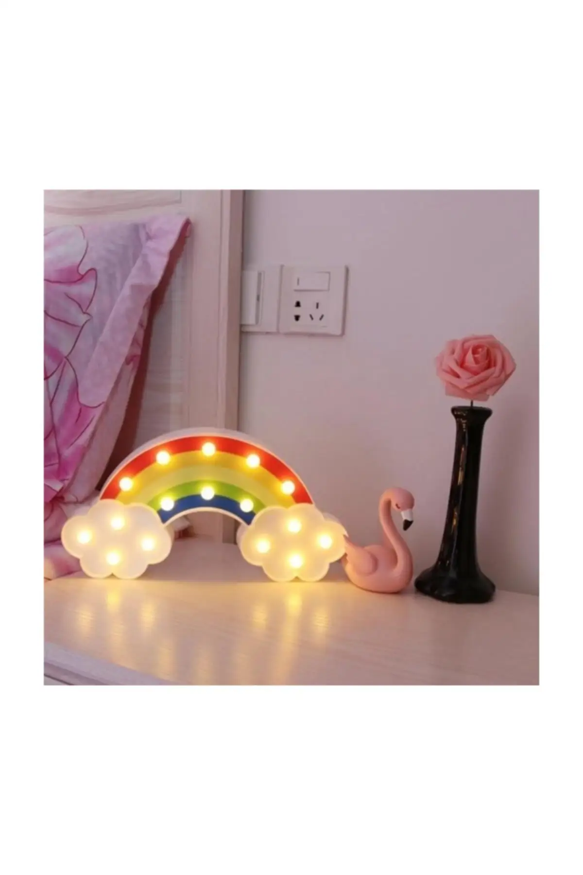 Led Lights Rainbow Night Lamp Table Lamp Free Shipping Battery- Operated 30x17x4 cm