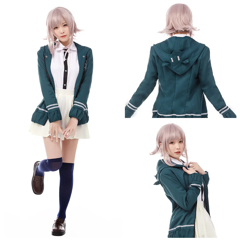 Super DanganRonpa 2 Cosplay Chiaki Nanami Cosplay Costumes Uniform Jacket Shirt Skirts Outfits Halloween Carnival Party Suit