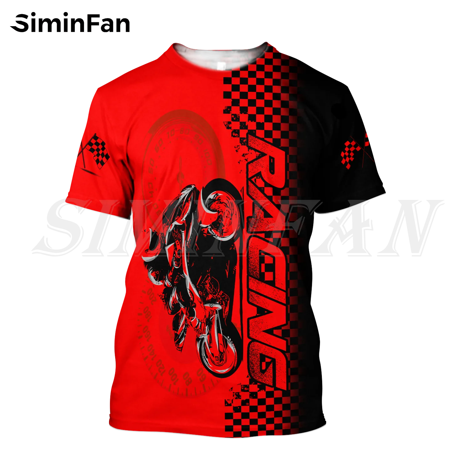 

Mens Red T-Shirts Motorcycle Racing Skull Rider 3D Print Casual Short Sleeve Shirt Summer Tee Unisex Harajuku Tops Women Fashion