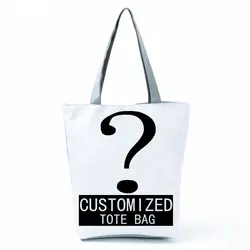 Personal Customized Women Tote Bag With Print Logo Custom Your Pictures Shopping Bags DIY Hand Shoulder Bags Cheap Dropshipping