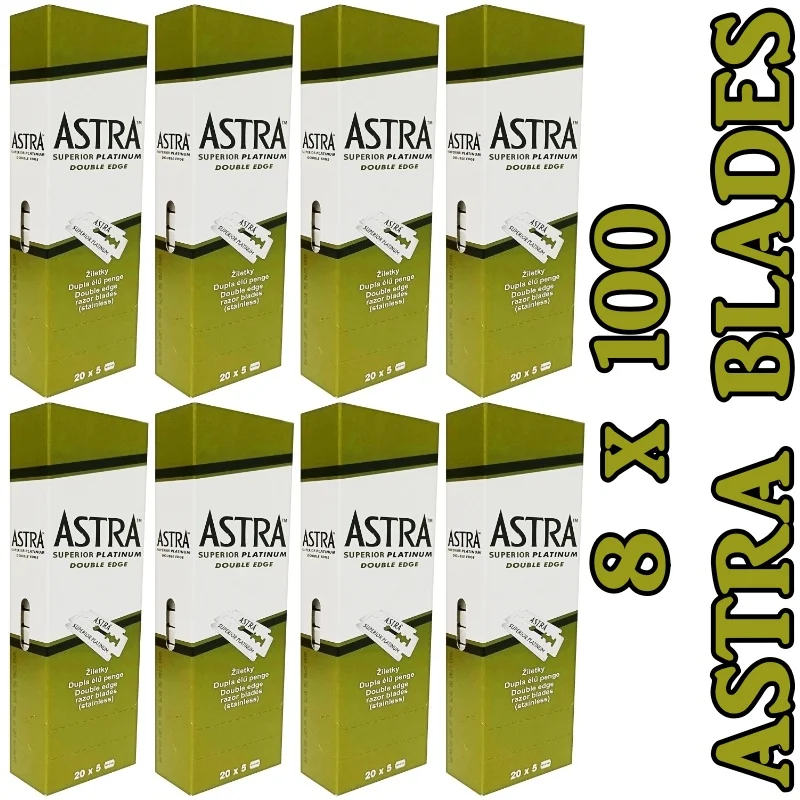 Astra Superior Platinum Double Edge Razor Blades 8 Pack/800 Pcs