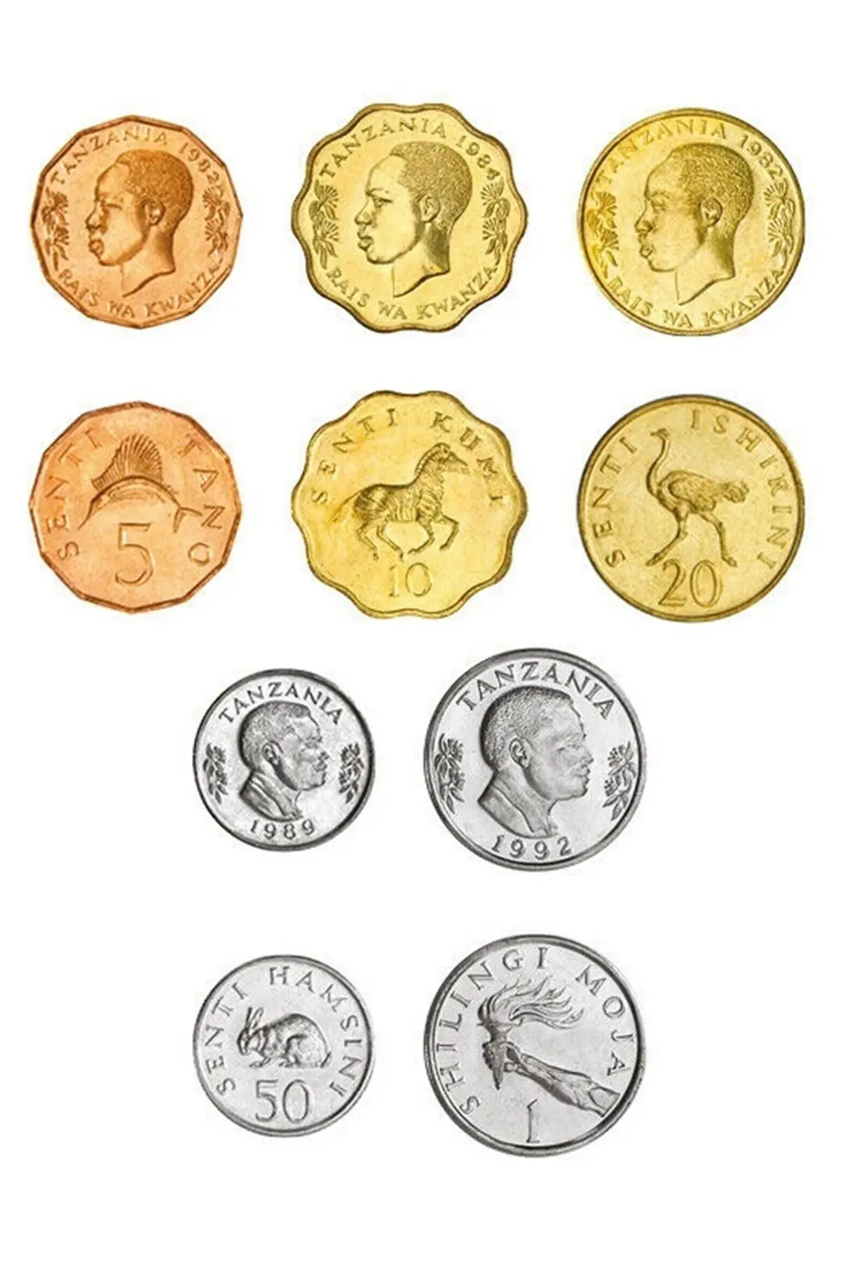 Mijn Collectie Tanzania Buitenlandse Coin Set (1979-92)