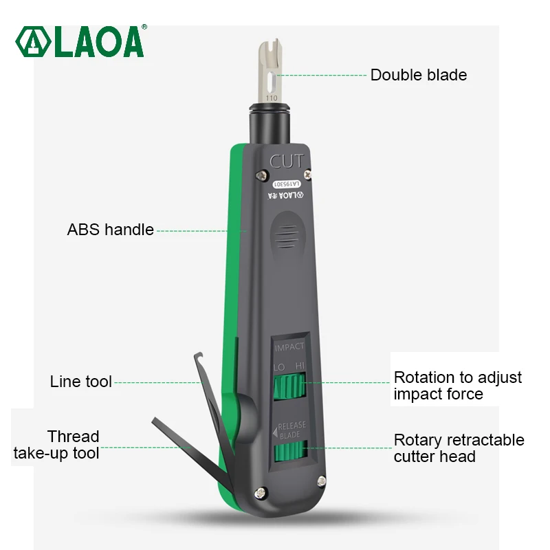 LAOA Punch Down Impact Tool 110/88 Terminal Crimper Professional Telecom Phone Wire Cable Optical Crimping Pliers Network Kit