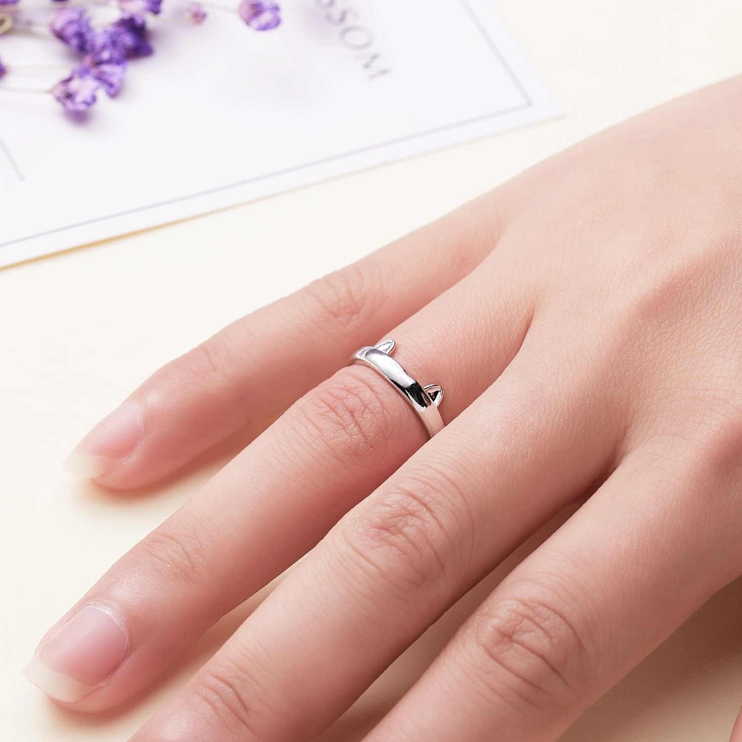 Vintage Nette Klettern Baum Katze Anhänger RingeFür Frauen Männer Persönlichkeit Silber Überzogene Dornen Tier Ring Unisex Finger Schmuck – Detail 12