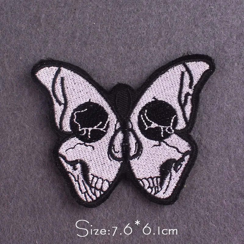 Punk-Aufnäher für Kleidung, thermoadhäsive Aufnäher, DIY-Totenkopf-Stickerei-Aufnäher, zum Aufbügeln auf Kleidung, Aufkleber, DIY-Applikation – Detail 22