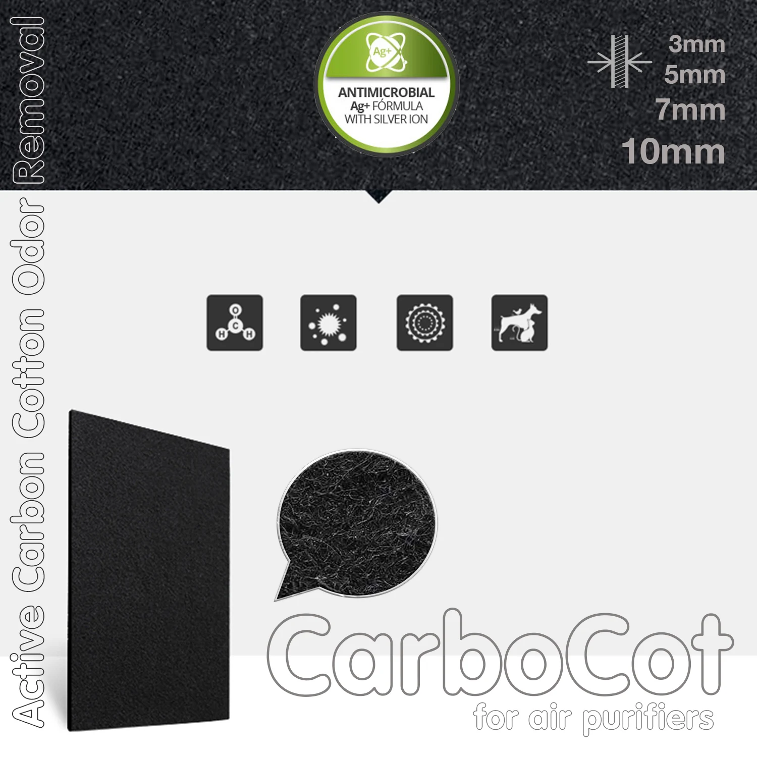 7-10 مللي متر 1 متر مربع 2 متر مربع 3 متر مربع المنزل النسيج الأسود مكيف الهواء الكربون المنشط أجهزة تنقية الهواء اكسسوارات تنقية تصفية النسيج