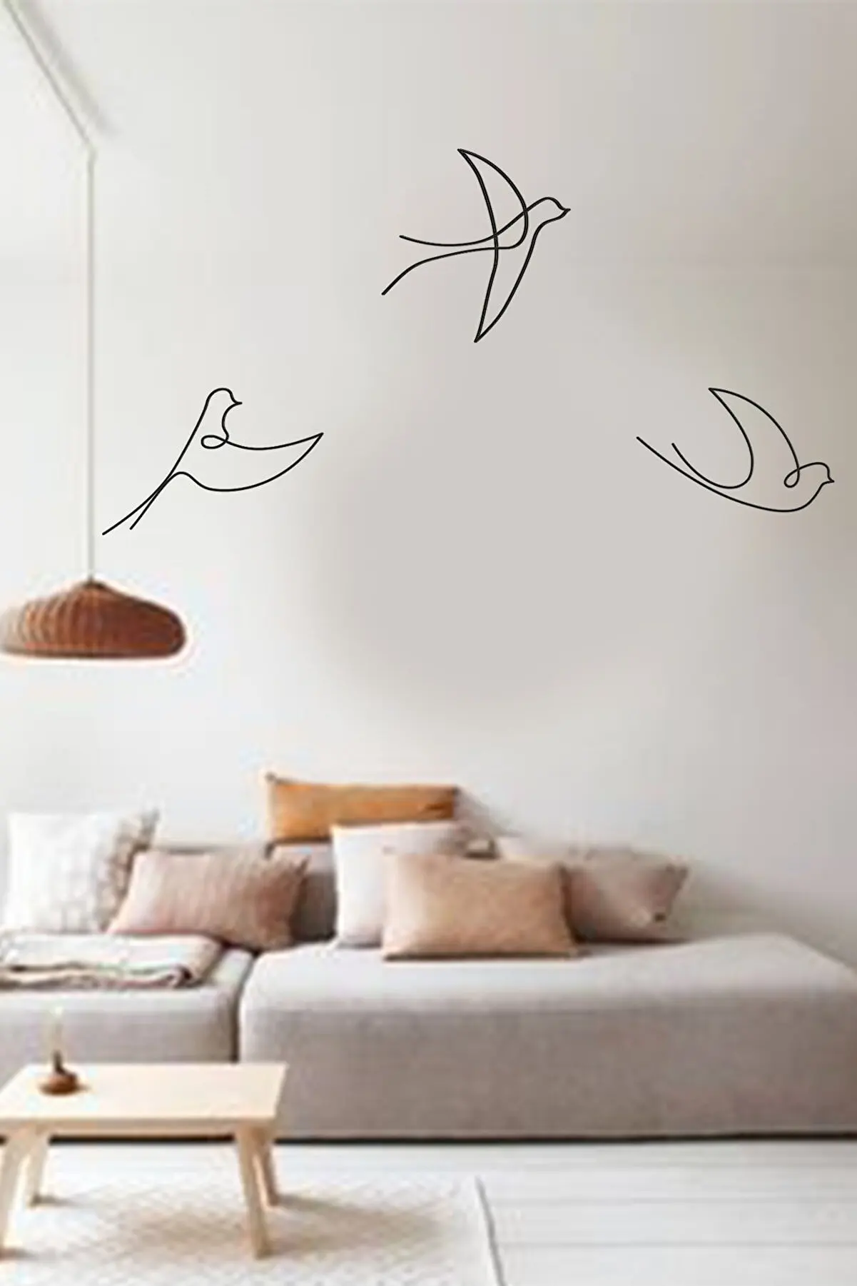 Décoration murale en bois mdf avec 3 oiseaux découpés au laser, peinture décorative d'animaux en noir, art moderne pour la maison, classique et beau, 3 nouveaux ensembles