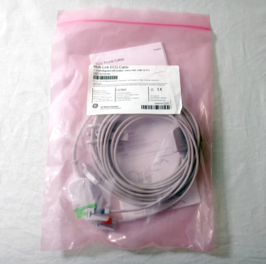 

GE 3 Lead Multi-Link ECG Cable 3-Lead Integrated with Grabber, Select, AHA 3.6m/12ft 2021141-001