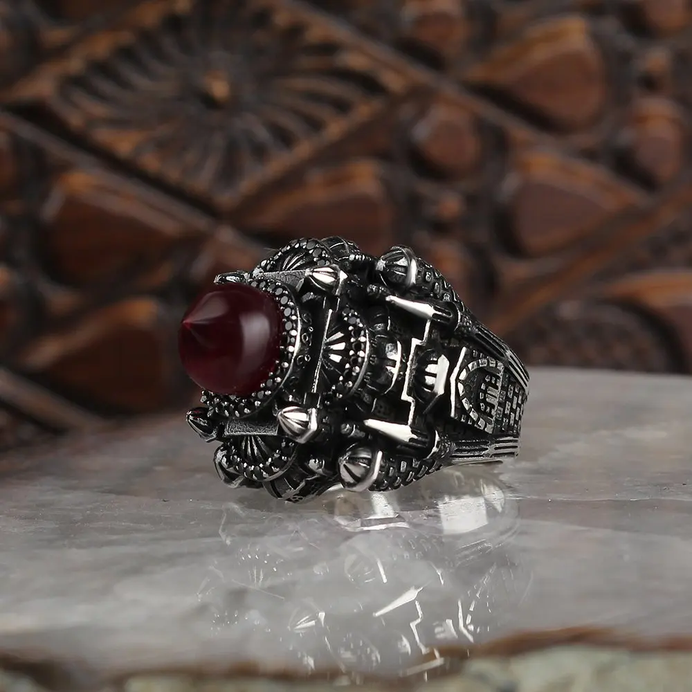 Mens Ring 925 Sterling Silver Crystal Stone Wedding Men Rings Male Jewelry Rings For Men Rings for Women Men`s Rings Men Jewelry