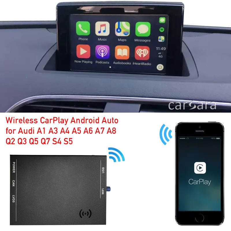 Q3 radio monitor retrofit wireless carplay OS activation box android auto upgrade tool RS Q3 head unit multimedia airplay mirror