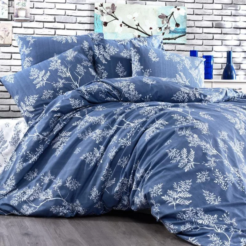 New Season Special Edition Wedding World Cotton Fabric Stylish Design Double Set Blue 1 Duvet Cover 200x220 CM 2 Flat Pillowcases 50x70 Cm