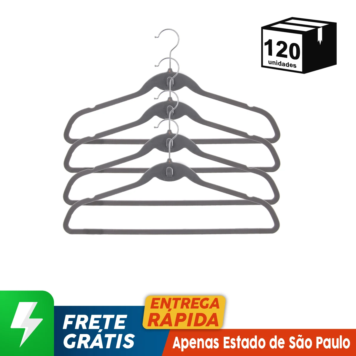 120 Pçs Cabide Veludo Antideslizante Unissex Qualidade 360 ° Giratório Armazenamento Roupa Camisas Camisetas Rack Prateleira Casa