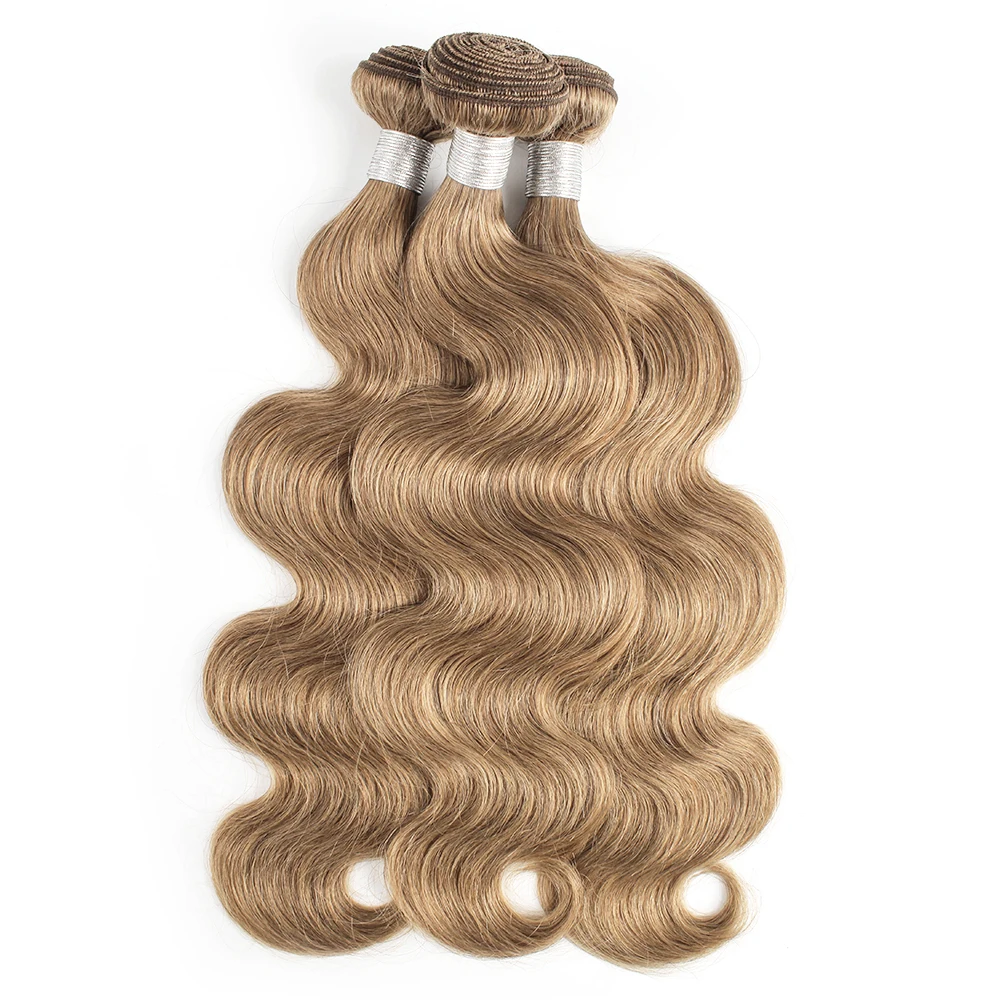 Gemlong 3 Bundles With 4*4 Lace Closure Body Wave #8 #27 #30 Remy Brazilian Human Hair Extension 300g/lot For Full Head