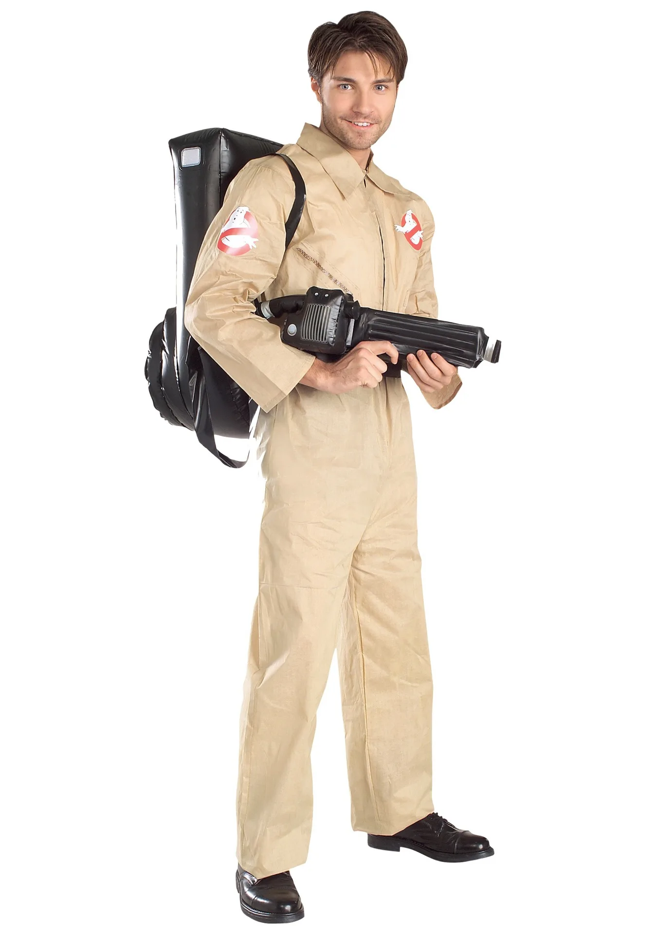 Ghostbusters deluxe com mochila para homem e meninos moda & chic adultos e crianças tv & filme cosplay macacão bege