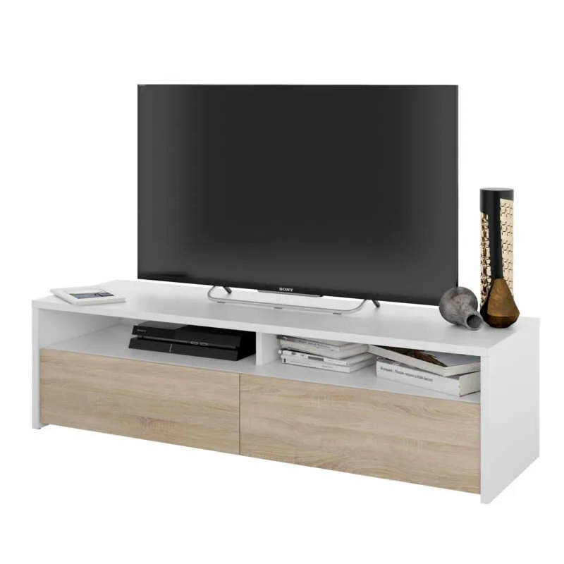 Living room furniture, Kioto dining room module, white Artik and Canadian oak finish, measures: 130x35,5x40,2 cm