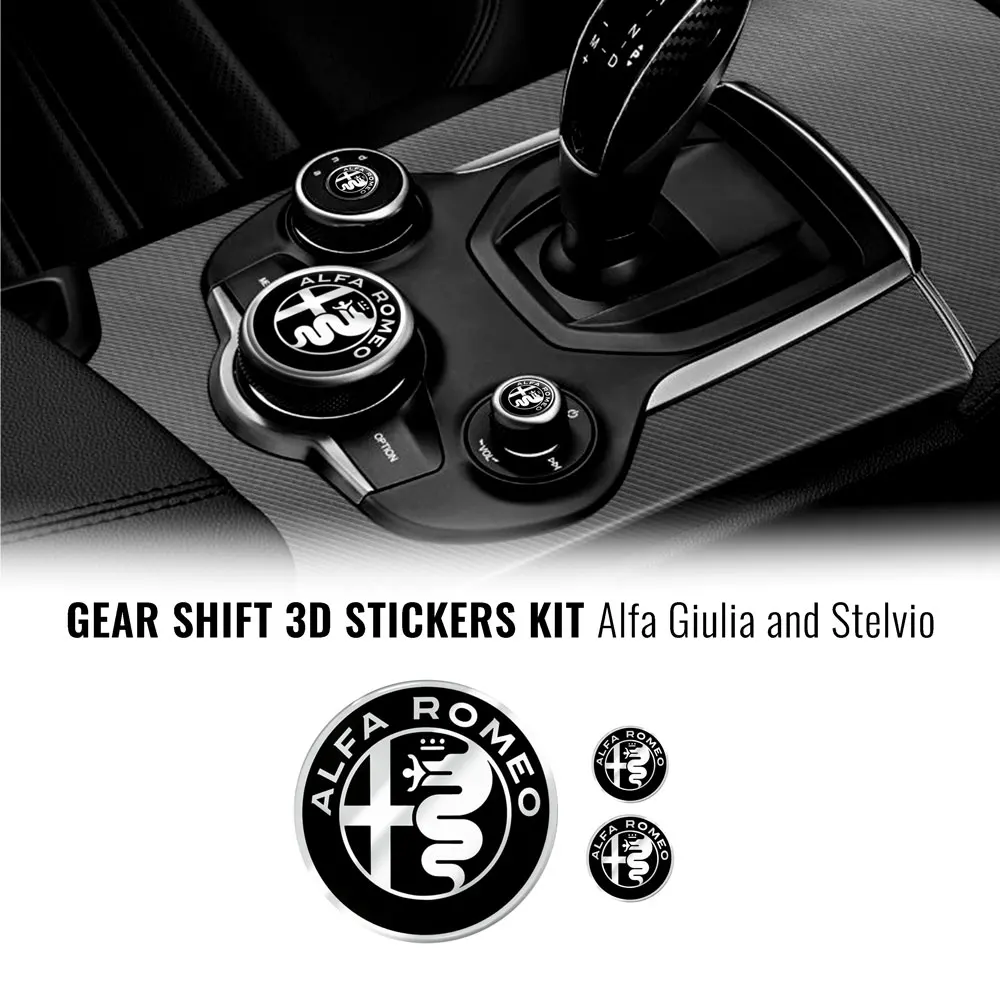 Alfa Romeo 3 logos for internal sticker Kit Giulia Stelvio