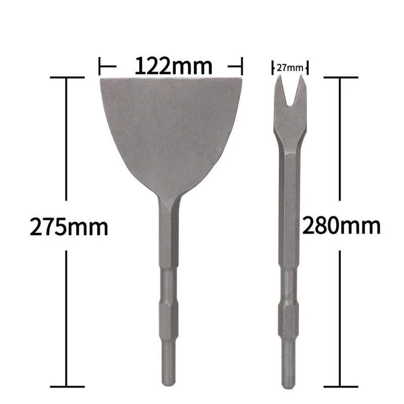 Imagem -02 - Conjunto de Cinzel Martelo Elétrico Haste Redonda pá de Azulejo Broca de Impacto Concreto Cotovelo Ampliação Bit 280x150 mm