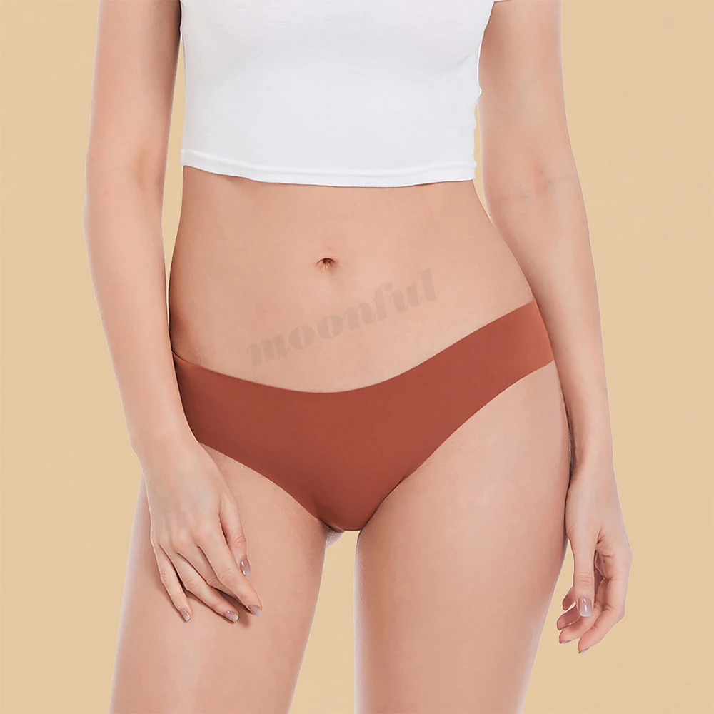 6 pçs/set calcinha sem costura para mulheres de seda gelo calcinha respirável breve sexy cintura baixa roupa interior feminina menina underpant