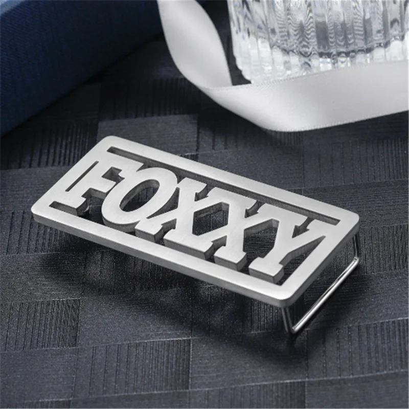 Gepersonaliseerde Foxxy Gesp Mode Minimalistische Gesp Hoge Kwaliteit Rvs Accessoires Verjaardagscadeau Voor Liefde