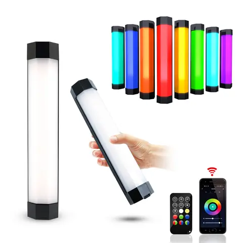 LUXCEO P200 IP67 방수 RGB 튜브 내장 배터리 및 자석(APP 제어 포함) 스튜디오 사진 제품 조명용 LED 비디오 조명