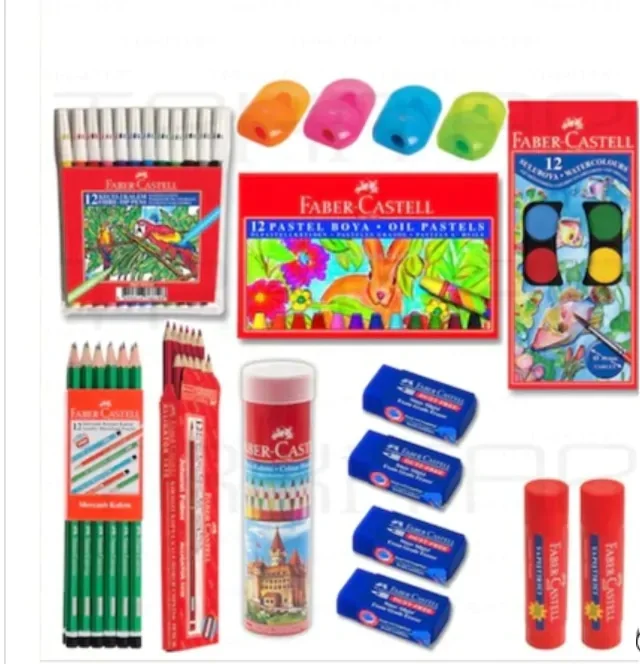 FABER CASTELL 16 PIECE SET SCHOOL STATIONERY PAINT PEN SİLGİ WILL OPEN 439608101