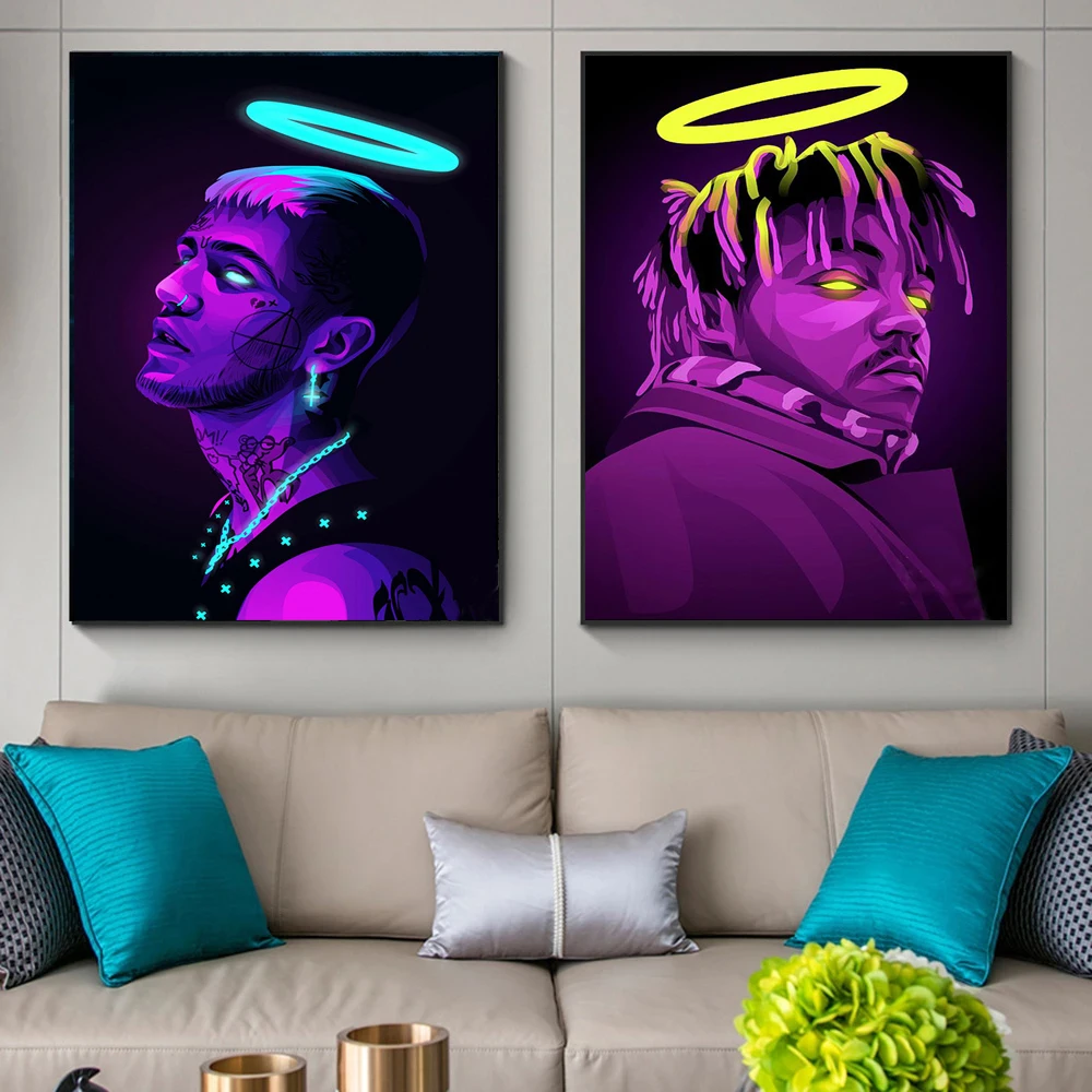 

Neon Abstract Character Portrait Canvas Painting Posters Wall Art Prints Modern Popular Home Decorate Suitable For Living Room