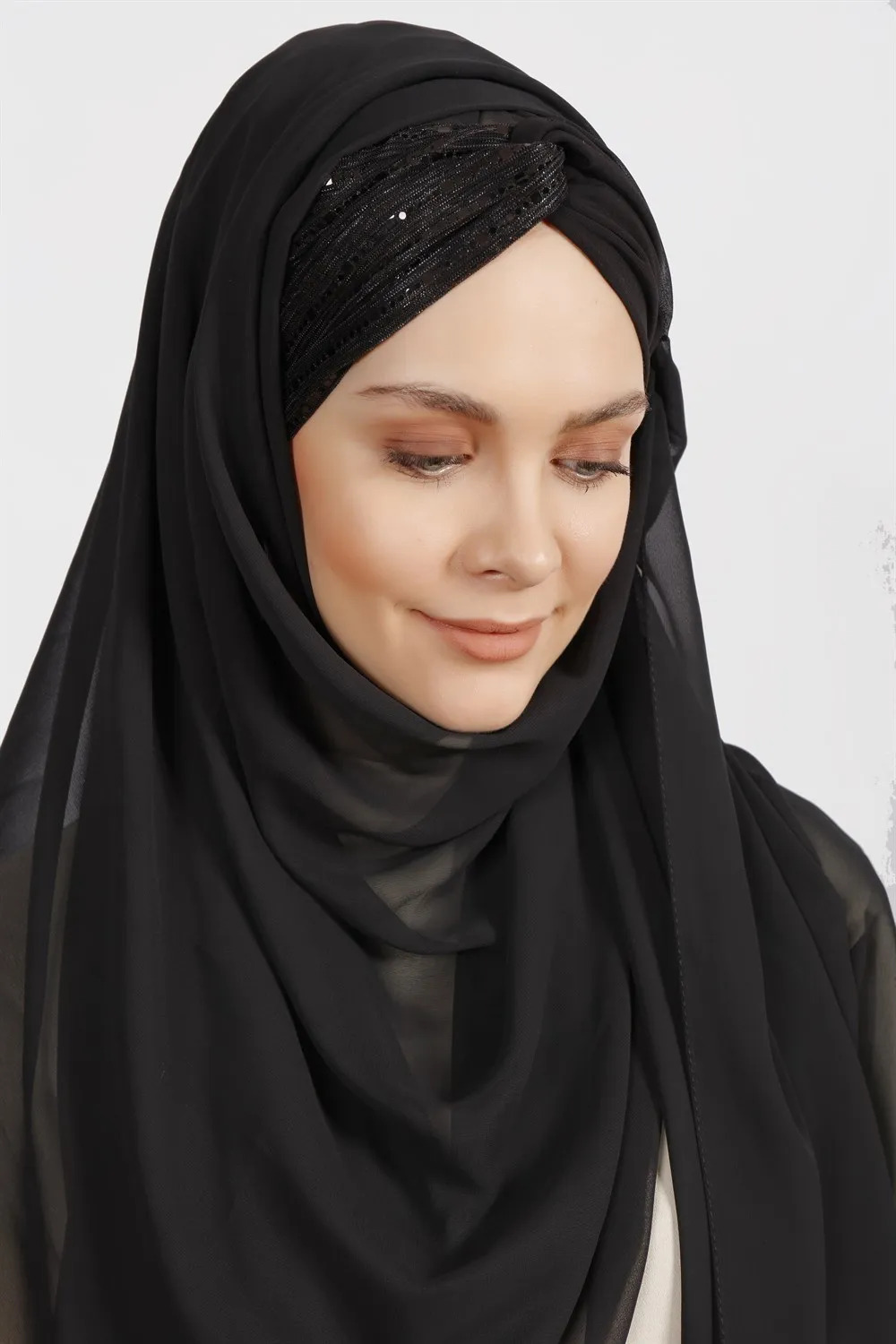 Turbante Hijab para mujer, pañuelo de cabeza femenino, nudo de gasa, ropa musulmana, accesorio de ropa islámica, Abaya de Dubai, وشح