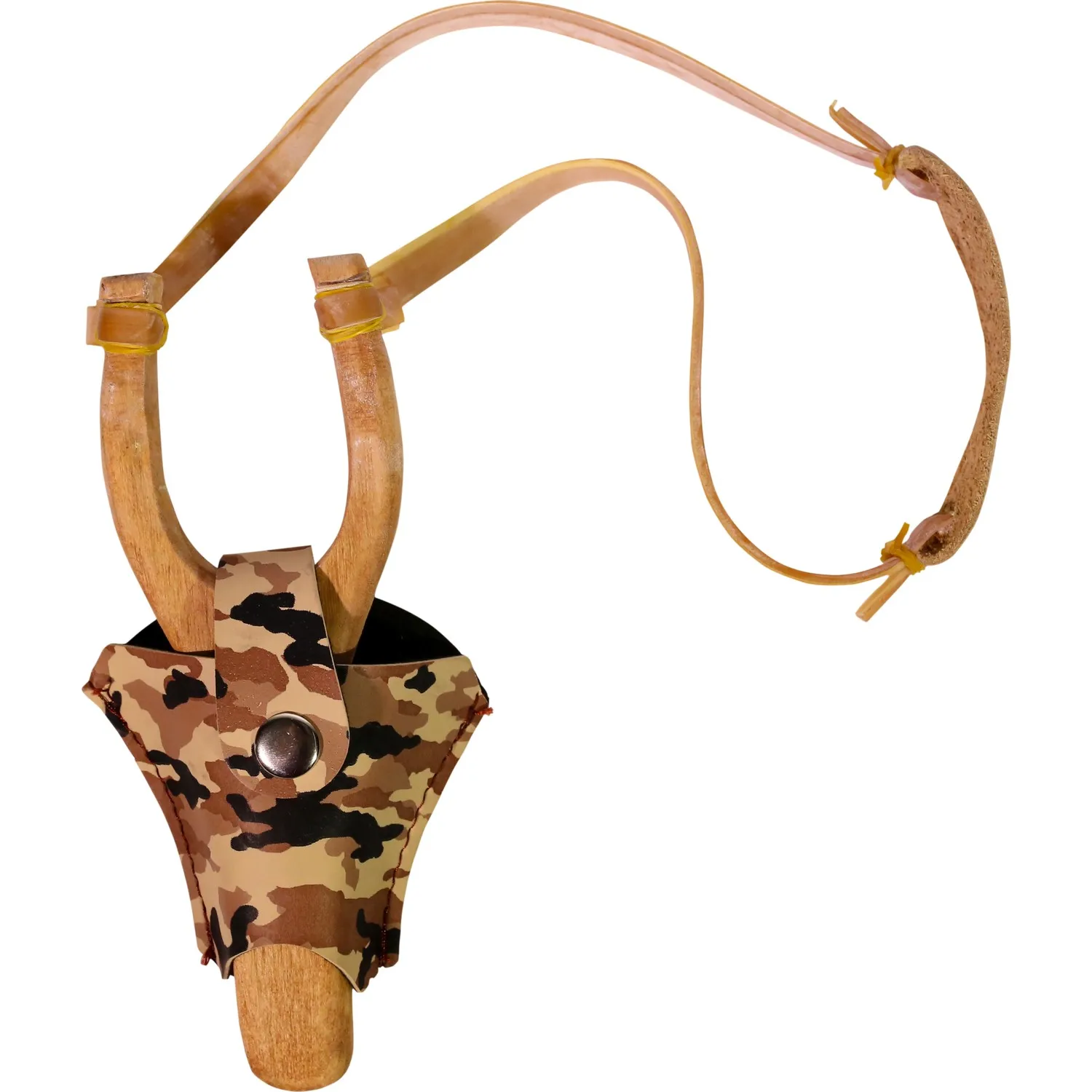 Nostargic Slingshot outdoor mountain toy wooden body made of hornbeam Rubber break resistant rubber and Derimesin Belt attachmen