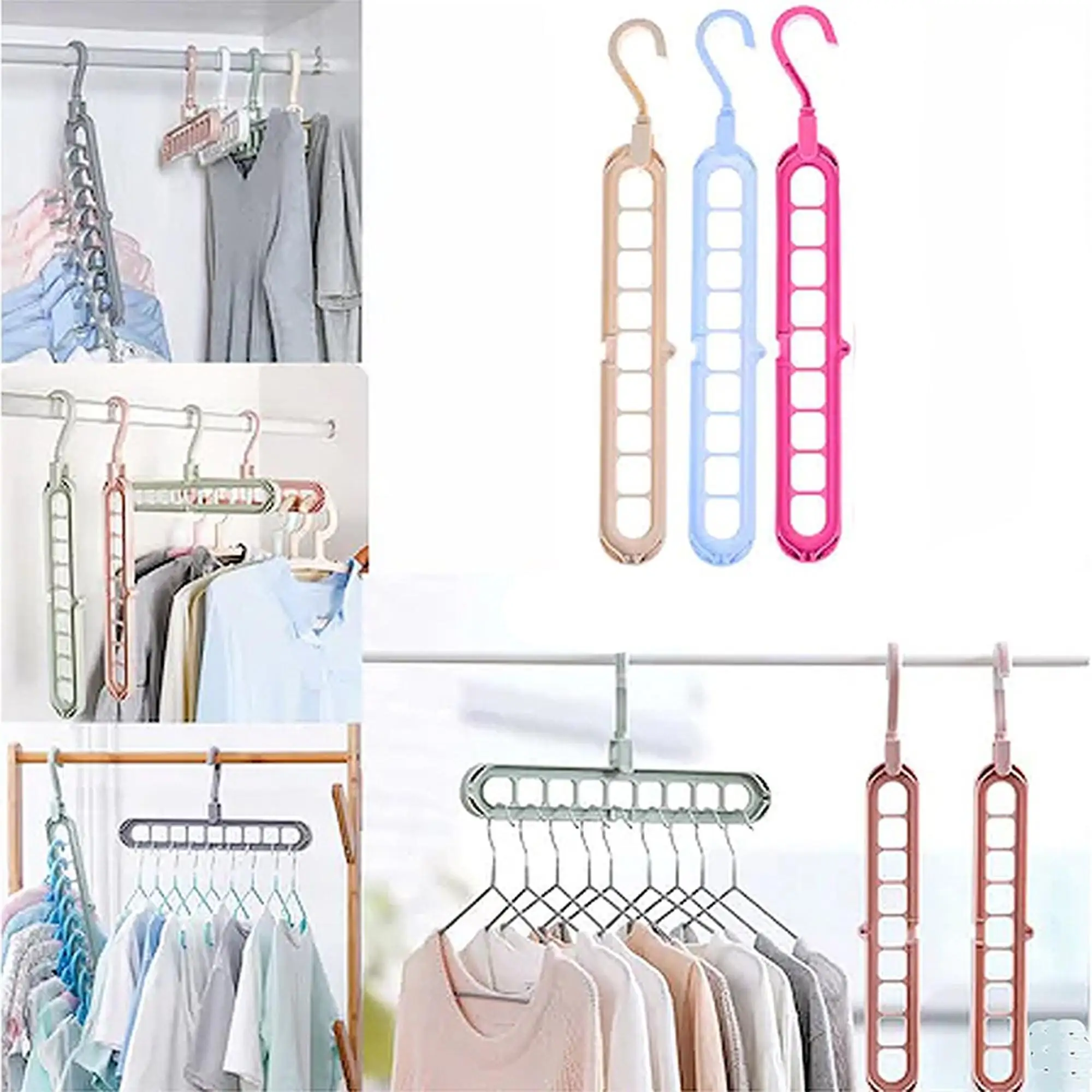 Gondola MElbise hanger closet organizer space saving hanger multi-port clothes rack plastic scarf carbide storage clothes hangers